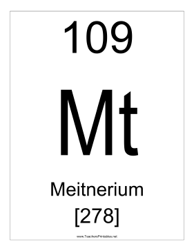 Meitnerium Teachers Printable