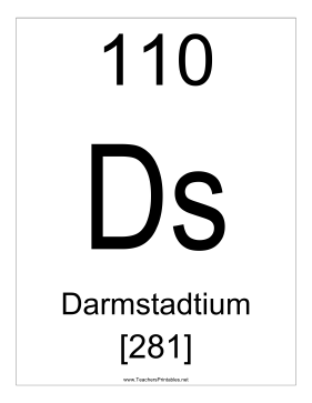Darmstadtium Teachers Printable