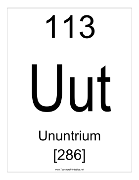 Ununtrium Teachers Printable