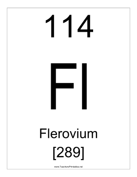 Flerovium Teachers Printable
