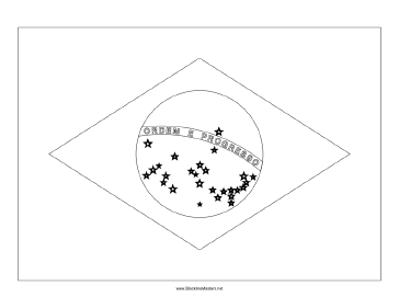 Flag of Brazil Blackline Master Teachers Printable