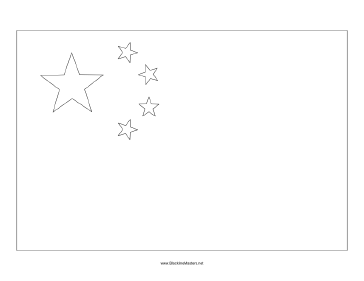 Flag of China Blackline Master Teachers Printable