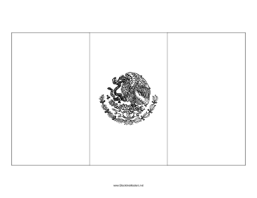 Flag of Mexico Blackline Master Teachers Printable