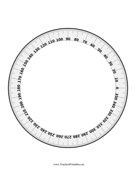 Full-Circle Protractor Teachers Printable