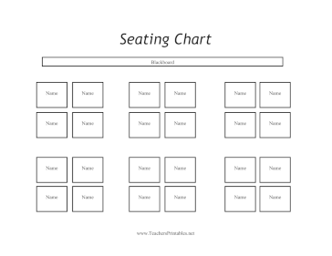 Group Pods Seating Chart Teachers Printable