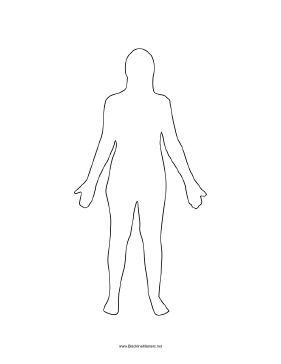 Human body-female Blackline Master Teachers Printable