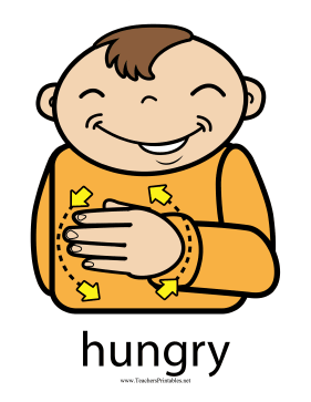 Hungry Sign Color Teachers Printable
