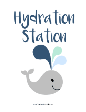 Hydration Station Sign Teachers Printable