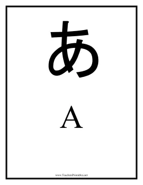 Japanese A Teachers Printable