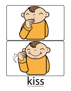 Kiss Sign Color Teachers Printable