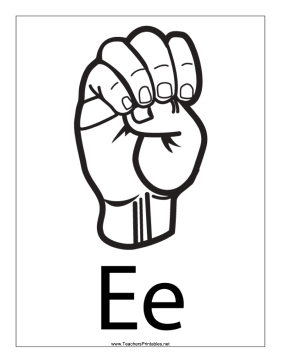 Letter E-Outline-With Label Teachers Printable