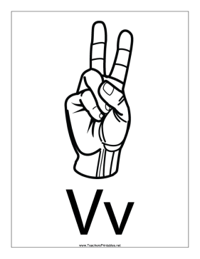 Letter V-Outline-With Label Teachers Printable