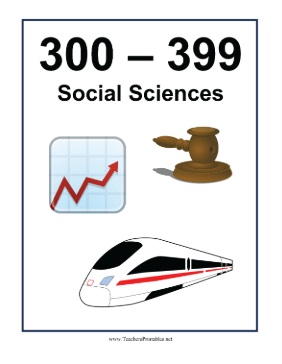 Library Sign 300 to 399 Teachers Printable
