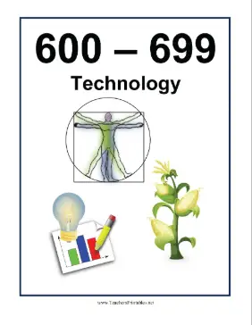 Library Sign 600 to 699 Teachers Printable
