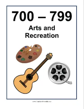 Library Sign 700 to 799 Teachers Printable