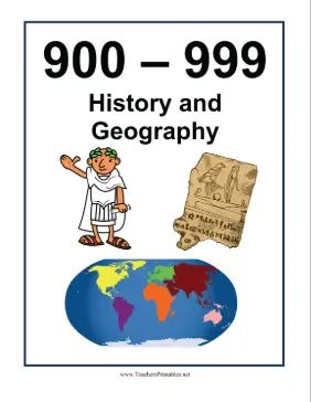 Library Sign 900 to 999 Teachers Printable