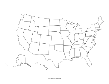 United States Blackline Map