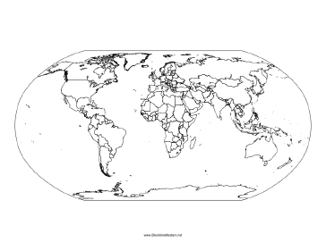 Blackline Map of the World