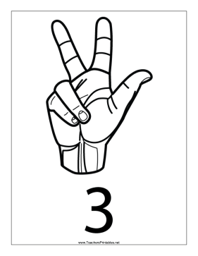 Number 3-Outline-With Label Teachers Printable