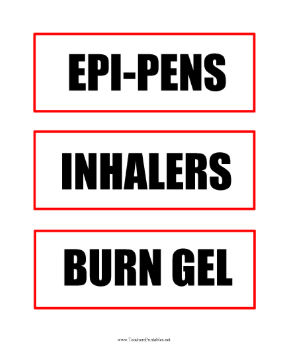 Nurse Office Labels Emergency Teachers Printable