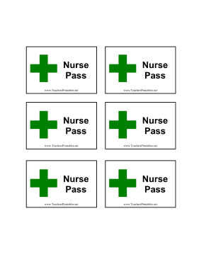 Nurse Pass Teachers Printable