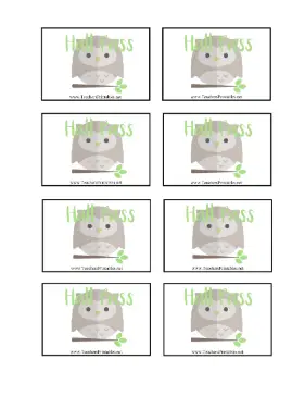 Owl Hall Pass Teachers Printable