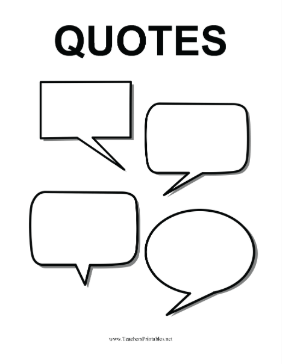 Quotation Bubbles Teachers Printable