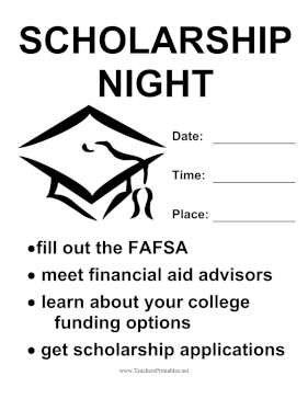 Scholarship Night Sign Teachers Printable