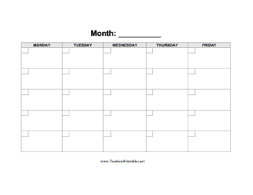 School Calendar Teachers Printable