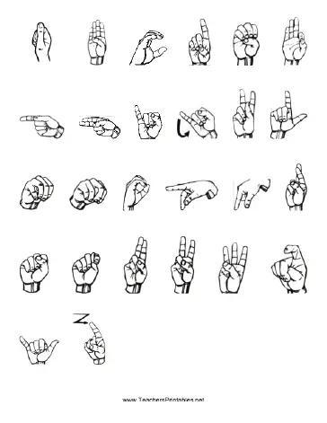 Blank Sign Language Chart Teachers Printable