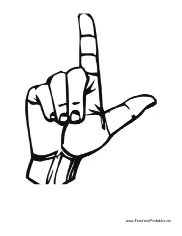 Sign Language L Teachers Printable