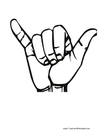 Sign Language Y Teachers Printable