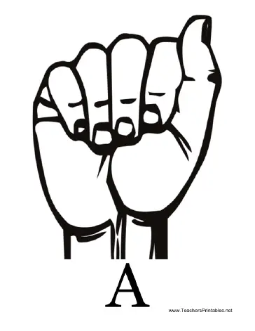 Sign Language with A Teachers Printable