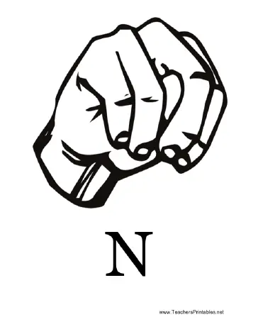 Sign Language with N Teachers Printable