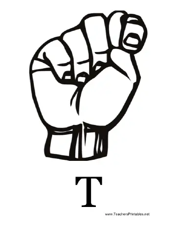 Sign Language with T Teachers Printable