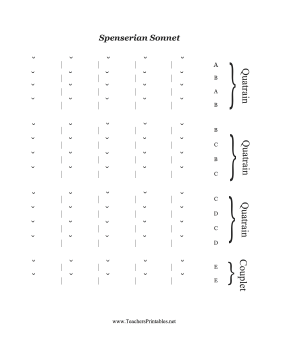 Spenserian Sonnet Teachers Printable