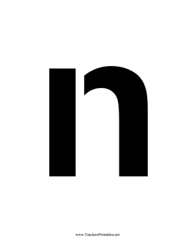 Stencil Lowercase N Teachers Printable