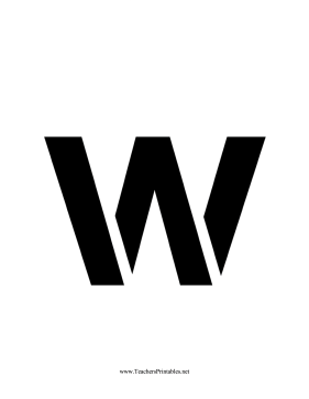 Stencil Lowercase W Teachers Printable