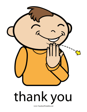 Thank You Sign Color Teachers Printable
