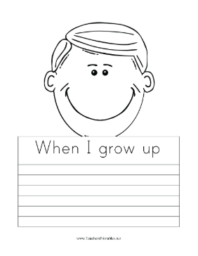 When I Grow Up Writing Prompt Boy Teachers Printable