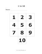 1 to 10 Numbers Chart teachers printables