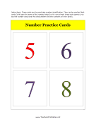 5 to 8 Number Flash Cards teachers printables