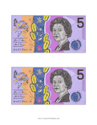 AUD Five Dollar Note Obverse