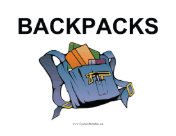 Backpacks Sign teachers printables