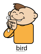 Bird Sign Color teachers printables