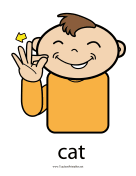 Cat Sign Color teachers printables