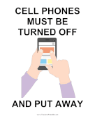 Cell Phones Away and Off Sign teachers printables