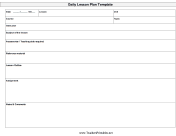 Daily Lesson Plan Template