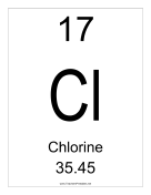 Chlorine teachers printables