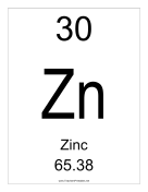 Zinc teachers printables